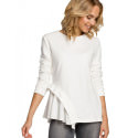 Asymmetrical Ribbed Knit Long Sleeve Blouse