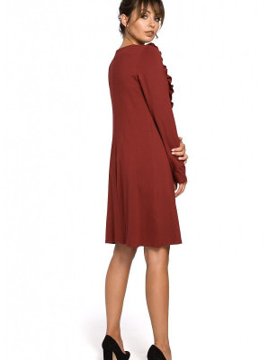 Elegant Frill Shirt Dress