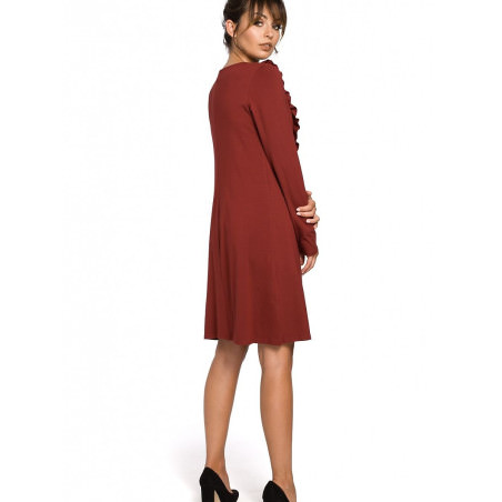 Elegant Frill Shirt Dress