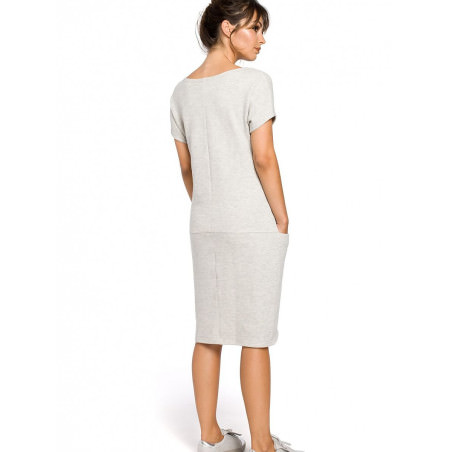 Comfortable Cotton Blend Dress, Everyday Loose Fit Pockets