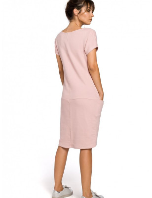 Comfortable Cotton Blend Dress, Everyday Loose Fit Pockets