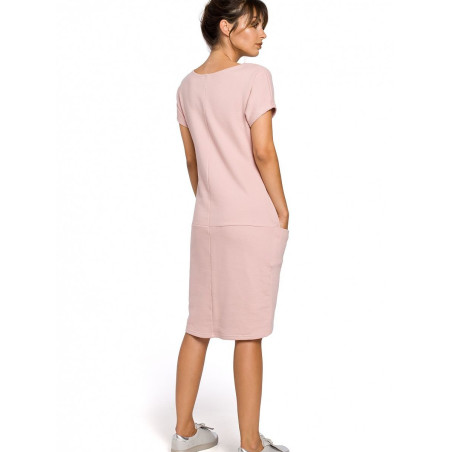 Comfortable Cotton Blend Dress, Everyday Loose Fit Pockets