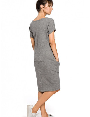 Comfortable Cotton Blend Dress, Everyday Loose Fit Pockets