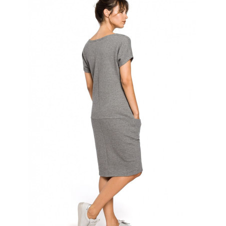 Comfortable Cotton Blend Dress, Everyday Loose Fit Pockets