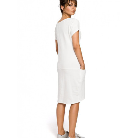 Comfortable Cotton Blend Dress, Everyday Loose Fit Pockets