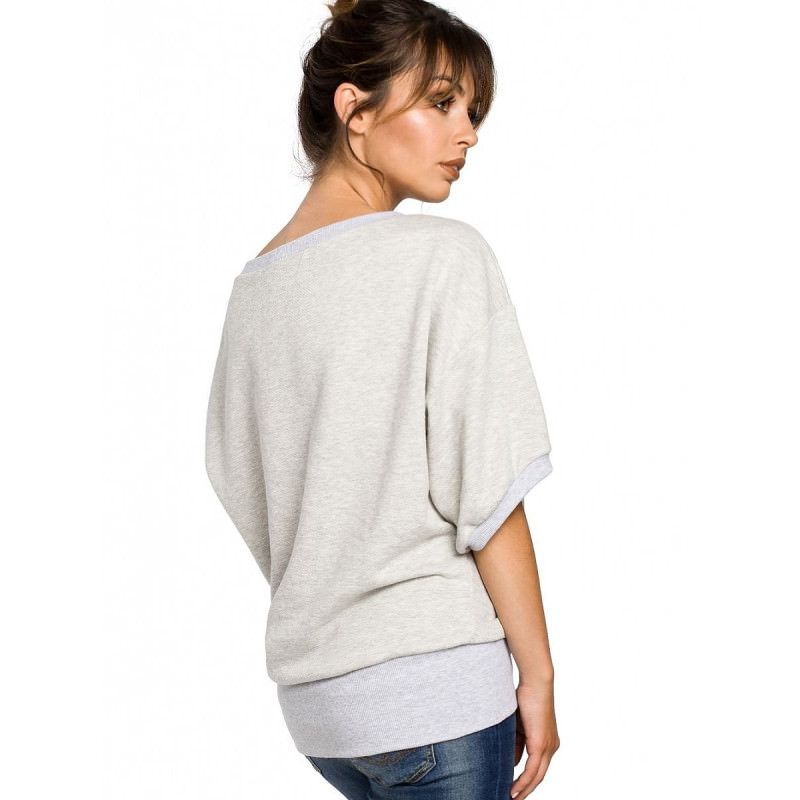 proOversized Sweatshirt Accent Bottom Ribbed Hem Cozy_Sweatshirts for Women