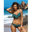 Ruffled Heart Neckline Push Up Swimsuit