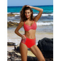 High Waisted Two Piece Swimsuit Padded Push Up Bra Openwork Mesh