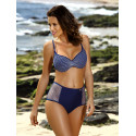 Mesh Openwork Padded Push Up High Waist Swimsuit