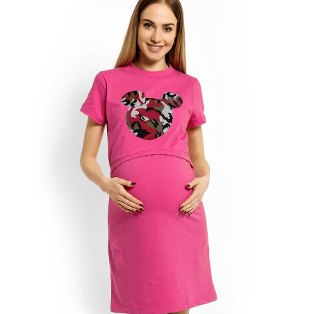 proMaternity Nightgown with Breastfeeding Panel & Moro Mouse Patch_Nightgowns, Nighties, Sleep Shirts