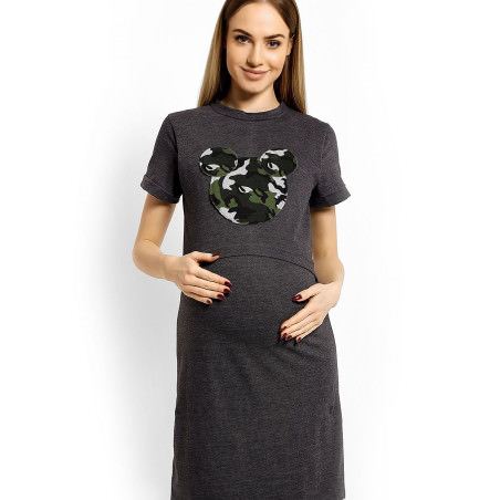 proMaternity Nightgown with Breastfeeding Panel & Moro Mouse Patch_Nightgowns, Nighties, Sleep Shirts