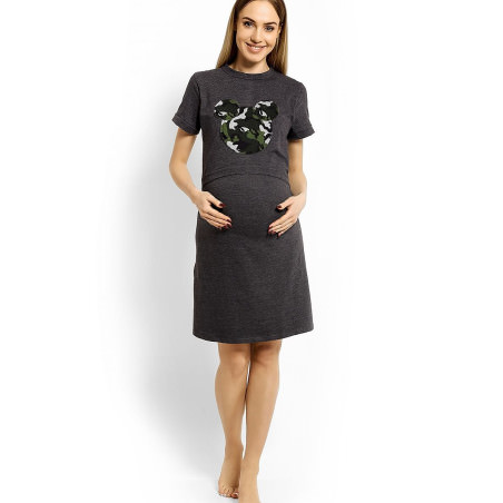 Maternity Nightgown with Breastfeeding Panel & Moro Mouse Patch