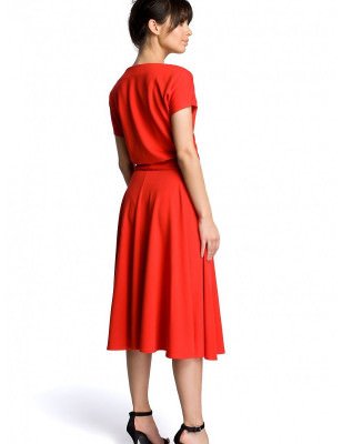 Knee-Length Flared Dress, Versatile Midi Dress for Women