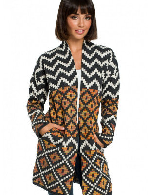 proAztec Pattern Cardigan Open Front Unbuttoned Cozy_Cardigans for Women, Ponchos