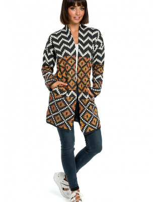 Aztec Pattern Cardigan Open Front Unbuttoned Cozy