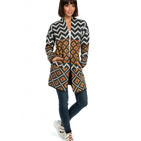 Aztec Pattern Cardigan Open Front Unbuttoned Cozy