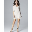 3/4 Sleeve Clasp Neck Flared Dress