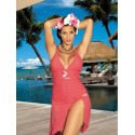 Double-Colored Flower Swimsuit, Adjustable Tie Back, Open Back