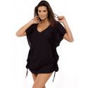 V Neck Ruffle Beach Cover Up for Women Short Sleeves