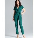 Stylish Short-Sleeved Jumpsuit Tie Waist