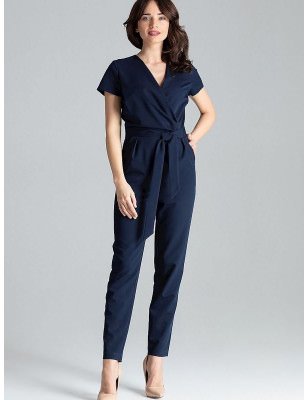 Stylish Short-Sleeved Jumpsuit Tie Waist