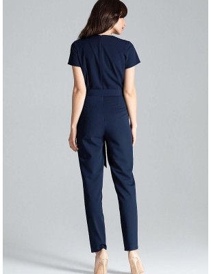 Stylish Short-Sleeved Jumpsuit Tie Waist