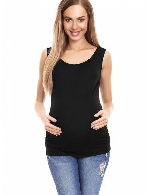 proPregnancy Blouse, Maternity Top - Sleeveless Pleated Comfort_ Tops