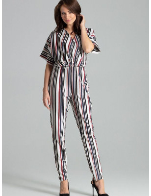 Striped Jumpsuit Chic Kimono Sleeve Overalls