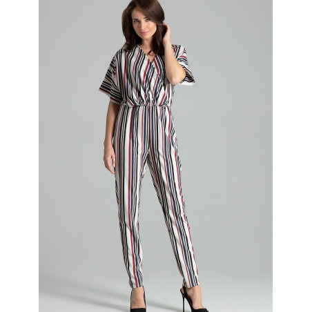 Striped Jumpsuit Chic Kimono Sleeve Overalls