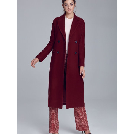 Elegant Long Wool-Blend Coat Warm Classic Double-Breasted