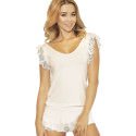 Original Design Viscose Set Shorts Chemise Lace Trim