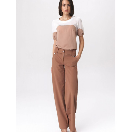 Caramel Palazzo Pants Women's Office Trousers