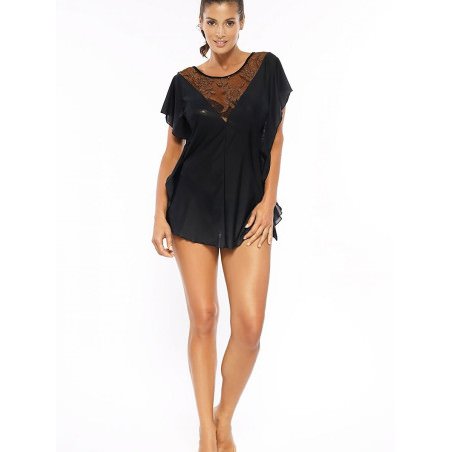 Black Lace Tunic - Adjustable Side Ties