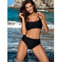 Two-Piece Swimsuit, High Cut Bikini, Adjustable Straps