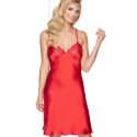 Red Satin Nightdress Floral Lace Fitted