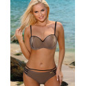 Bardot Push-Up Swimsuit, Adjustable Cleavage & Heart Neckline