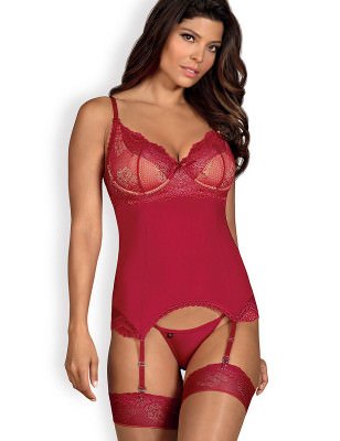 Red Wine Sensual Corset with Padded Bra & Adjustable Straps