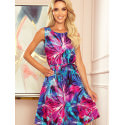 Numoco Loose Trapeze Dress Floral Maxi Blue Pink