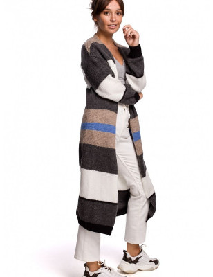 proMulticolor Striped Long Cardigan, Cozy & Stylish_Cardigans for Women, Ponchos