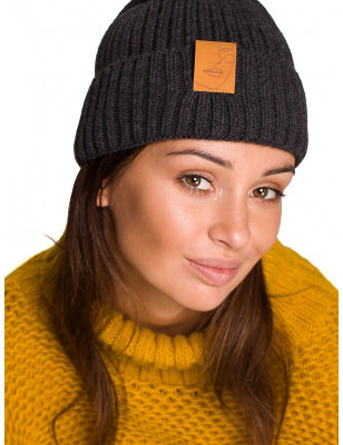 proWarm Cap with Faux Leather Face Design_Caps & Hats for Women