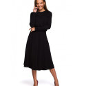 Viscose Knit Dress with Unobtrusive Slit