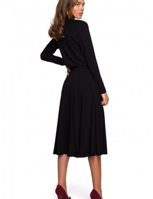 Viscose Knit Dress with Unobtrusive Slit