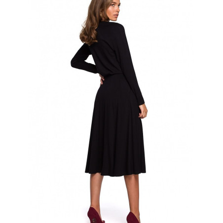 Viscose Knit Dress with Unobtrusive Slit