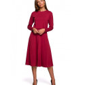 Viscose Knit Dress with Unobtrusive Slit