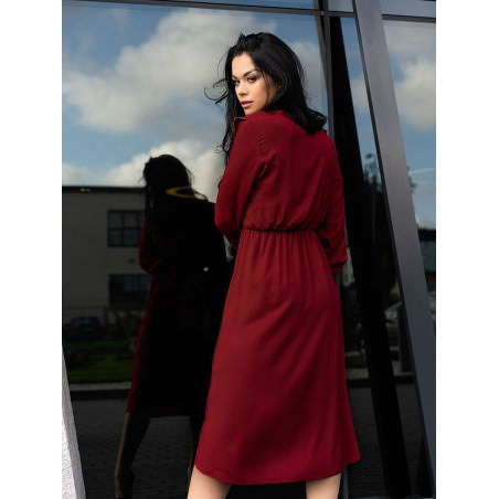 Cherry Cut Midi Dress Elegant Festive & Casual