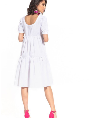 Midi Dress Boat Neck Short Sleeves