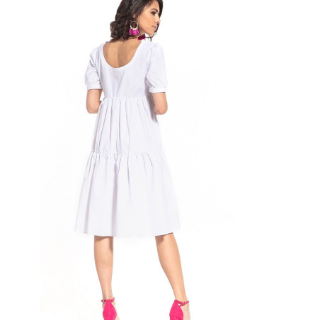 Midi Dress Boat Neck Short Sleeves