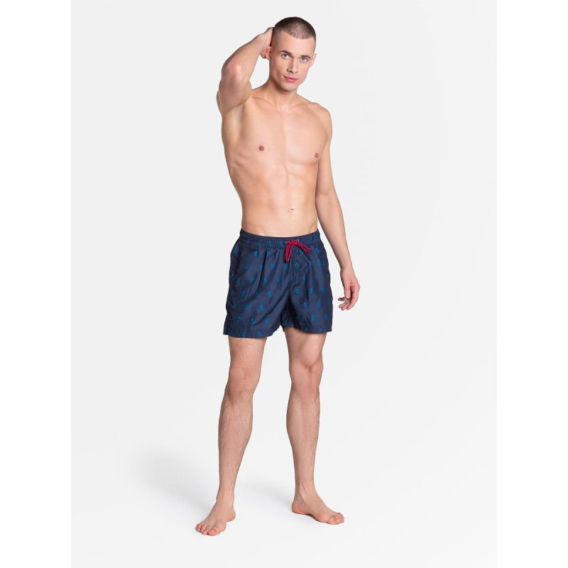 Henderson Men's Swim Trunks: Vibrant Navy Pattern & Comfort