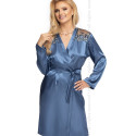 Elegant Satin Lace Trim Dressing Gown