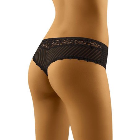 Lace & Ribbed Knit Thong - Women's Lingerie